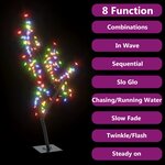 vidaXL Sapin de Noël 128 LED colorées Cerisier en fleurs 120 cm