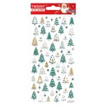 Stickers mousse 3D - Forêt de sapins à paillettes