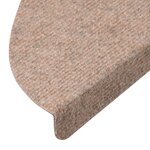 vidaXL Tapis d'escalier autocollants 15 Pièces 56x17x3 cm Beige