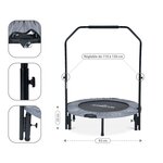 Mini trampoline fitness jump4fun pliable double-bar - ø92cm
