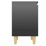 vidaXL Tables de chevet pieds en bois 2 Pièces Noir brillant 40x30x50 cm