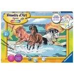 Numéro d'art - grand format - horde de chevaux - ravensburger - kit complet de peinture au numéro - des 9 ans