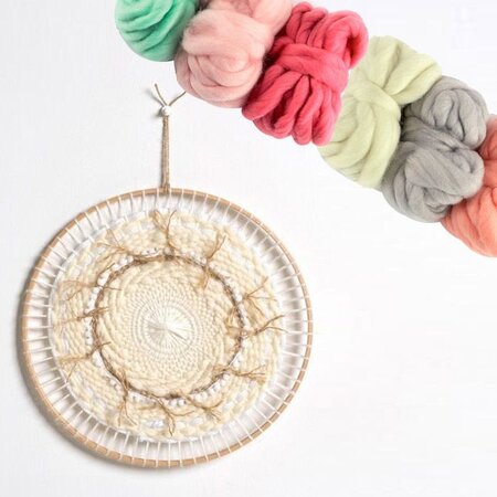 Métier à tisser rond Ø 29 cm + 6 pelotes de laine