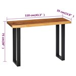vidaXL Table console Bois d'arbre à pluie massif 110x35x75 cm