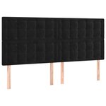 vidaXL Têtes de lit 4 Pièces Noir 100x5x78/88 cm Velours