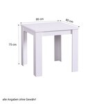 Table à Manger 80x80 cm Blanc 4 Places
