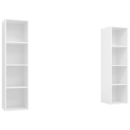 vidaXL Meubles TV muraux 2 Pièces Blanc Aggloméré