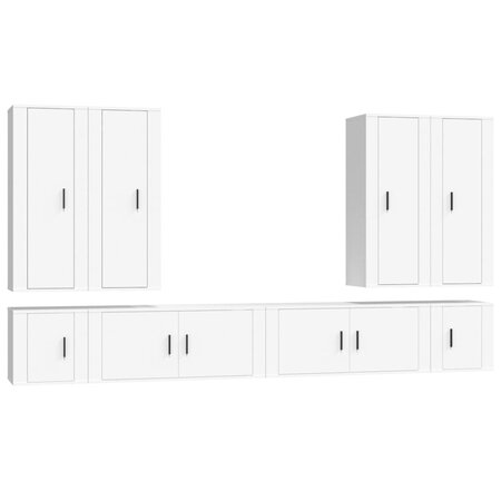 vidaXL Ensemble de meubles TV 8 Pièces Blanc Bois d'ingénierie