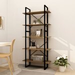 vidaXL Bibliothèque à 5 niveaux Marron 80x30x175 cm Bois de pin