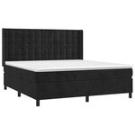 vidaXL Sommier tapissier avec matelas et LED Noir 160x200 cm Velours