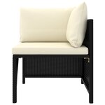 vidaXL Salon de jardin 12 Pièces avec coussins Résine tressée Noir