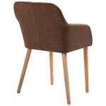 vidaXL Chaises à manger lot de 2 marron tissu et chêne massif