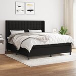 vidaXL Lit à sommier tapissier avec matelas Noir 160x200 cm Tissu