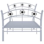 vidaXL Cadre de lit avec design de football Gris Métal 90x200 cm