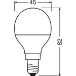 Osram ampoule led sphérique dépolie avec radiateur 5 5w=40 e14 froid