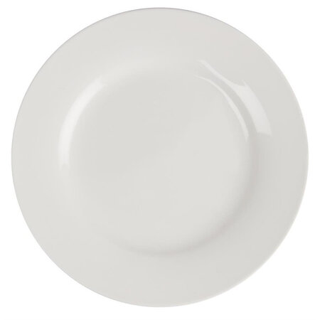Assiettes rondes en céramique blanche 150 mm à bord large lumina - lot de 6 -  - céramique
