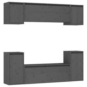 vidaXL Meubles TV 6 Pièces Gris Bois massif de pin
