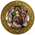 MADONNA AND CHILD WITH TWO ANGELS Masters of Santo Spirito argent monnaie 500 Francs CFA Cameroon 2022