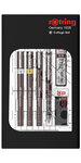 rOtring Set College: Porte-mine 0.5 + 3 Isograph 0.25/0.35/0.5mm + gomme + étui 12 mines HB + flacon encre 23 ml + attache compas