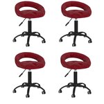 vidaXL Chaises pivotantes à manger lot de 4 rouge bordeaux velours