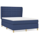 vidaXL Lit à sommier tapissier avec matelas Bleu 140x200 cm Tissu