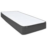 vidaXL Sommier tapissier Gris foncé Tissu 200x200 cm