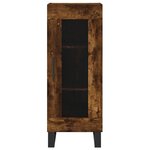 vidaXL Buffet haut Chêne fumé 34 5x34x180 cm Bois d'ingénierie