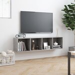 vidaXL Bibliothèque/Meuble TV Gris cement 143 x 30 x 36 cm