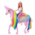 Barbie dreamtopia barbie et sa licorne lumieres magiques - 32 cm