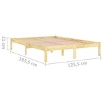 vidaXL Cadre de lit Bois massif 120x190 cm Petit double