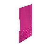 Reliure wow protège-documents pp 20 pochettes 40 vues rose métallisé leitz