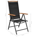 vidaXL Ensemble de salle à manger de jardin 9 Pièces aluminium noir