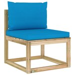 vidaXL Salon de jardin 6 Pièces avec coussins bois de pin imprégné