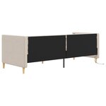 vidaXL Lit avec matelas et éclairage USB Crème Tissu 90x200 cm