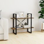 vidaXL Bibliothèque 2 niveaux Chêne fumé 80x30x70 cm Bois d'ingénierie