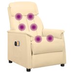 vidaXL Fauteuil de massage électrique Crème Similicuir