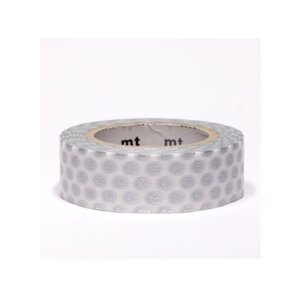 Masking tape à pois - Argenté - 1 5 cm x 7 m