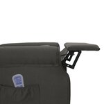 vidaXL Fauteuil inclinable de massage Gris foncé Tissu