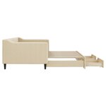 vidaXL Lit de jour avec gigogne et tiroirs crème 90x200 cm tissu