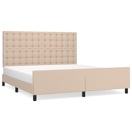 vidaXL Cadre de lit avec tête de lit Cappuccino 160x200 cm Similicuir
