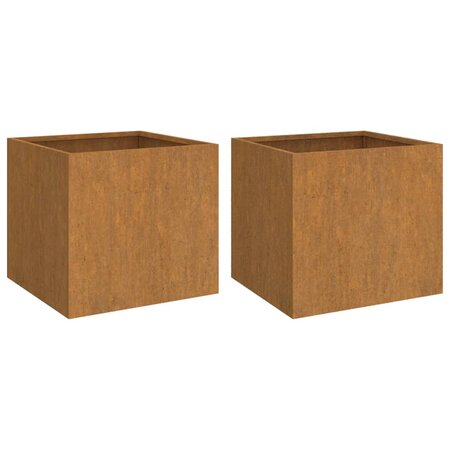 vidaXL Jardinières 2 Pièces 32x30x29 cm acier corten