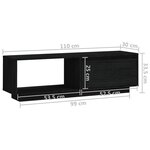 vidaXL Meuble TV Noir 110x30x33 5 cm Bois de pin massif