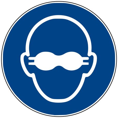 Autocollant vinyl - signalisation obligation. Lunettes de protection obligatoires - diamètre de 200 mm uttscheid