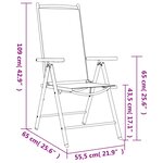 vidaXL Ensemble à dîner de jardin 7 Pièces noir aluminium