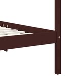 vidaXL Cadre de lit à baldaquin Marron foncé Pin massif 160 x 200 cm