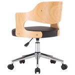 vidaXL Chaises pivotantes à manger lot de 2 bois courbé et similicuir
