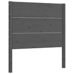 vidaXL Cadre de lit avec tête de lit gris 90x200 cm bois massif