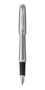 PARKER Urban Stylo plume, Métro métallique, attributs chromés, Plume fine, en écrin