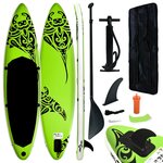 vidaXL Ensemble de planche SUP gonflable 366x76x15 cm Vert