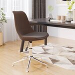 vidaXL Chaise pivotante de salle à manger Marron Tissu